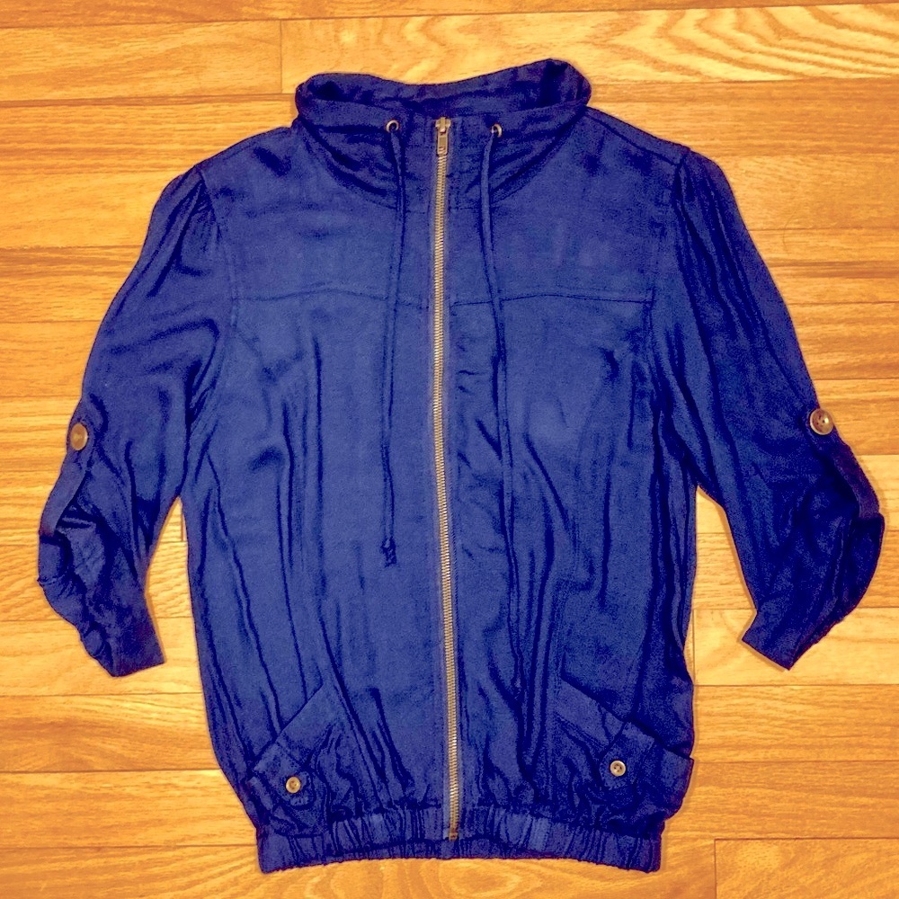 NWT Ultra Pink Blue 3/4 Sleeve Light Weight Jacket